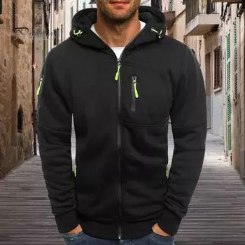 Мужская толстовка с капюшоном для фитнеса на весну и осень с карманами на молнии, кардиган на молнии, плотное однотонное повседневное пальто с эластичными манжетами и подолом, куртка для путешествий и работы S серый