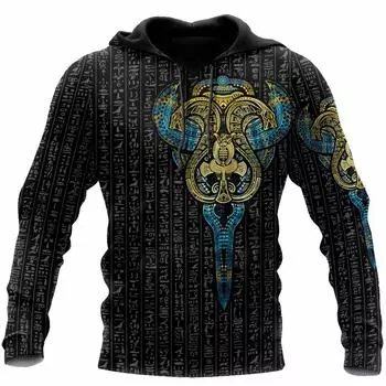 Мужская толстовка с капюшоном Eygpt Anubis Design Hoodies 3D Print Graphic Tops Autumn Long Sleeve Streetwear Hooded Hoodie For Men Clothes L