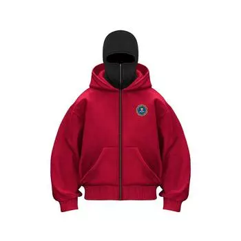 Мужская толстовка с капюшоном FBI Loose Jacket Double Hat Осень-зима Спортивная толстовка с капюшоном с длинными рукавами Толстовки S