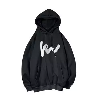 Мужская толстовка с капюшоном и длинным рукавом на весну и осень M чёрный