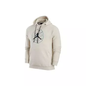 Мужская толстовка с капюшоном и длинными рукавами Jordan Essentials с логотипом и принтом на шнурке, овсяная DX6595-141 XXXL