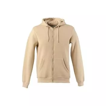 Мужская толстовка с капюшоном и карманом на молнии, приподнятая толстовка, бежевая