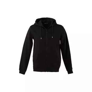 Мужская толстовка с капюшоном и карманом на молнии, приподнятая толстовка, черная