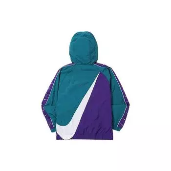 Мужская толстовка с капюшоном и лентой Nike NSW Big Swoosh на молнии, верхняя одежда сине-зеленого цвета CD0420-381 XXL