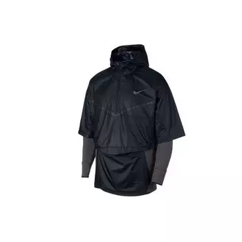 Мужская толстовка с капюшоном и молнией до половины длины Nike Spliced Logo, черные 933411-011 L
