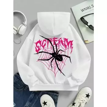 Мужская толстовка с капюшоном и принтом букв, повседневная толстовка с длинным рукавом и завязками для зимы и осени, мужская одежда S