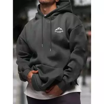 Мужская толстовка с капюшоном и принтом в виде буквы S