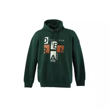 Мужская толстовка с капюшоном и принтом, зеленая