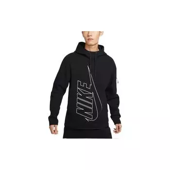Мужская толстовка с капюшоном и шнурком Nike Tech Fleece Logo Print, черная DX0578-010 XXL