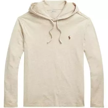 Мужская толстовка с капюшоном и вышитым логотипом Polo Ralph Lauren, бежевая 606356 S
