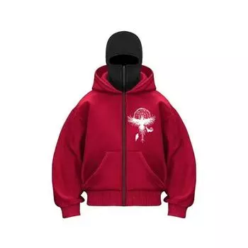 Мужская толстовка с капюшоном и застежкой-молнией Balaclava Zip с маской для лица и защитой от солнца. Спортивная куртка на молнии для активного отдыха на свежем воздухе. S