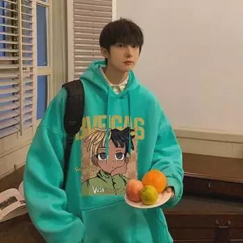 Мужская толстовка с капюшоном из плотного материала — новинка осень/зима плюс бархат, модная, свободного размера. 4XL темно-серого