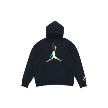 Мужская толстовка с капюшоном Jordan Colorful с большим логотипом, черная DN1471-010 XL