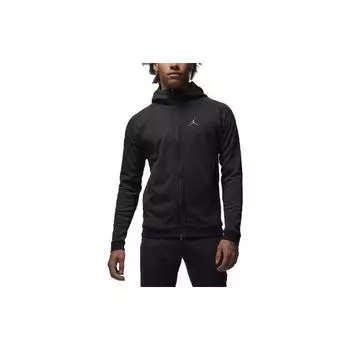 Мужская толстовка с капюшоном Jordan Dri-FIT Sport с логотипом и двойной молнией, черная FD8119-010 M