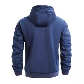 Мужская толстовка с капюшоном, кардиган с карманом на молнии, мужская спортивная повседневная толстовка большого размера M светло-серый