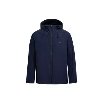 Мужская толстовка с капюшоном Li Ning Solid Color Brand Logo Zip-Up, синяя AFDR907-4 XXXL