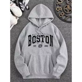 Мужская толстовка с капюшоном Manfinity Dauomo Boston Letter Printed S