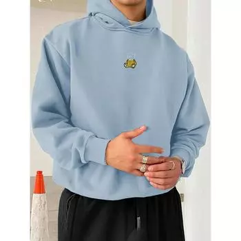 Мужская толстовка с капюшоном Manfinity Homme Loose Fit с вышитым медведем S