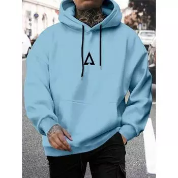 Мужская толстовка с капюшоном Manfinity Homme с геометрическим узором и карманом-кенгуру S