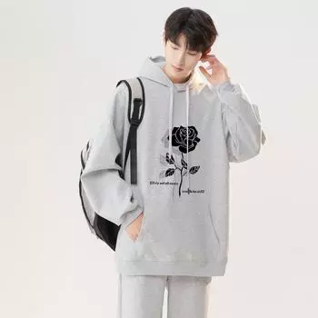 Мужская толстовка с капюшоном, мужская простая толстовка Ins Trend, универсальная молодежная куртка в корейском стиле, повседневная мода S