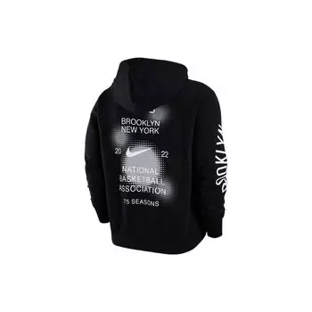 Мужская толстовка с капюшоном на флисовой подкладке Nike Brooklyn Nets, черные топы DH9444-010 M