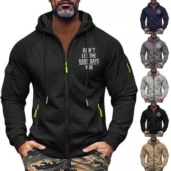 Мужская толстовка с капюшоном на молнии, карманный кардиган, мужская спортивная повседневная толстовка большого размера XXXL