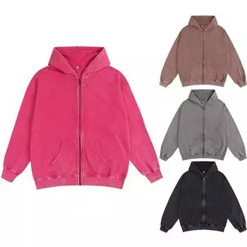 Мужская толстовка с капюшоном, на молнии, однотонная, с длинными рукавами, спортивная толстовка L чёрный