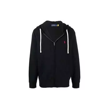 Мужская толстовка с капюшоном на молнии с вышитым логотипом Polo Ralph Lauren, черная 710813297-001 XS