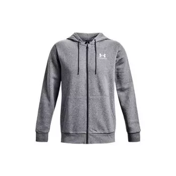 Мужская толстовка с капюшоном на молнии с однотонным логотипом Under Armour, персиково-серый 1373881-012 S