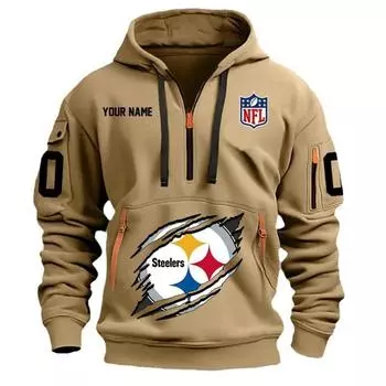 Мужская толстовка с капюшоном на молнии с несколькими карманами и вышитым значком, толстовка для спорта и отдыха, толстовки и свитшоты (Мужской) S светло-серый