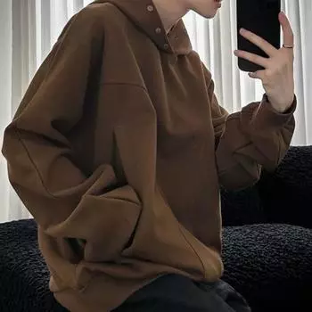 Мужская толстовка с капюшоном на осень-зиму, однотонная, с длинными рукавами, с капюшоном, эластичные манжеты L светло-серый