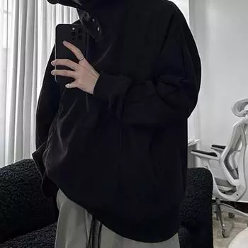 Мужская толстовка с капюшоном на осень-зиму, однотонная, с длинными рукавами, с капюшоном, эластичными манжетами и подолом, тонкая, повседневная одежда, повседневный спортивный топ M светло-серый