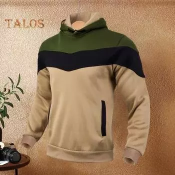 Мужская толстовка с капюшоном на осень-зиму, цветная, с завязками, толстая, плюшевая, с длинными рукавами, большим карманом, с капюшоном в стиле ретро, тонкая, свободная, повседневная, спортивная, повседневная одежда XL синий