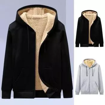 Мужская толстовка с капюшоном на осень-зиму с толстой флисовой подкладкой, с длинными рукавами и карманами, однотонная, свободная, эластичная, с манжетами, на шнурке, спортивная куртка для пары XXXL чёрный