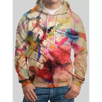 Мужская толстовка с капюшоном, напечатанная на 3D-принтере, с красочными граффити-узорами, модная спортивная одежда, осенне-зимние пуловеры с длинными рукавами S