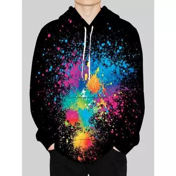 Мужская толстовка с капюшоном, напечатанная на 3D-принтере, модная повседневная универсальная и трендовая спортивная одежда M
