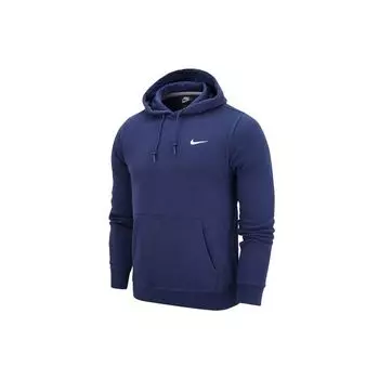 Мужская толстовка с капюшоном Nike Club Swoosh Small Logo, однотонная, с завязками, синяя 916271-410 S