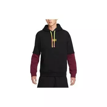 Мужская толстовка с капюшоном Nike Loose Fit из двух частей с искусственным логотипом и длинными рукавами на флисовой подкладке, черная DV1598-010 L