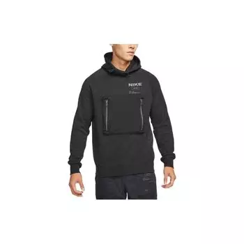 Мужская толстовка с капюшоном Nike Solid Logo с двойным карманом на молнии, черная DD5926-010 M