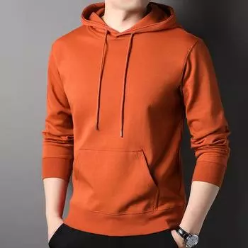 Мужская толстовка с капюшоном, однотонная, для отдыха, хлопковая, весенняя, новинка, универсальное пальто-кенгуру для молодежи и среднего возраста, тренд S