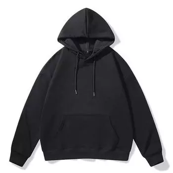 Мужская толстовка с капюшоном, осень-зима, новая, бархатная, модная, повседневная, свободная, трендовая, брендовая, из чистого хлопка, с длинными рукавами, мужские топы M
