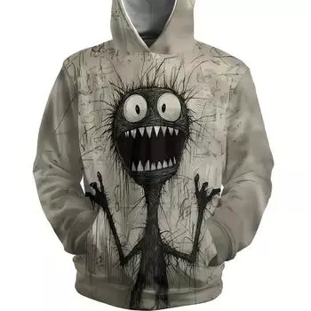 Мужская толстовка с капюшоном, осенняя, повседневная, с длинным рукавом, забавный рисунок животных, 3D-принт, топы, пуловер, модная уличная одежда больших размеров XL
