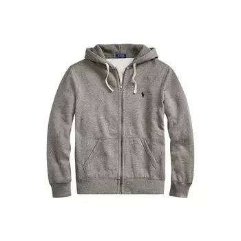 Мужская толстовка с капюшоном Polo Ralph Lauren Ss23 с вышитым логотипом, серая, на молнии, 710625887-001 S