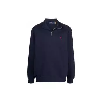 Мужская толстовка с капюшоном Polo Ralph Lauren с вышитым узором и застежкой-молнией из флиса, синяя 710849720-003 M