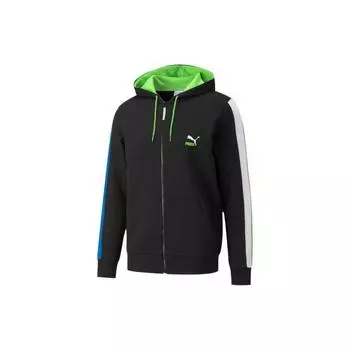 Мужская толстовка с капюшоном Puma Colorblock на молнии с логотипом, черная 534156-51 XL