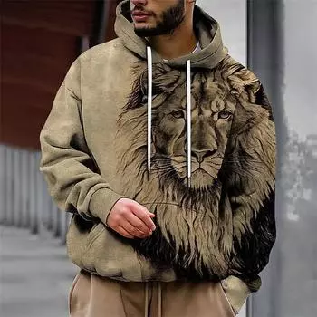 Мужская толстовка с капюшоном с 3D-печатью для отдыха на природе, принтованный передний карман, дизайнерская толстовка с капюшоном на весну и осень M зелёный