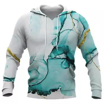 Мужская толстовка с капюшоном с 3D-принтом и мраморным принтом, большой джемпер, женская толстовка с капюшоном, модная куртка с длинным рукавом в стиле Харадзюку, верхняя одежда 2000 года S