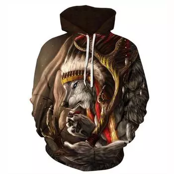 Мужская толстовка с капюшоном с 3D-принтом для отдыха на природе, весна-осень, с капюшоном S