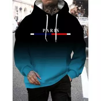 Мужская толстовка с капюшоном с цветным леопардовым принтом, модная и повседневная толстовка с длинными рукавами для повседневного использования на открытом воздухе S