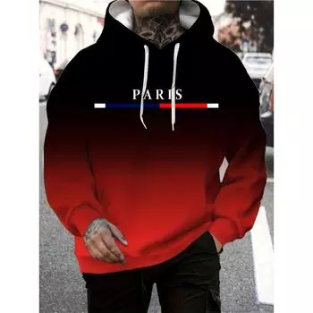 Мужская толстовка с капюшоном с цветным леопардовым принтом, модная и повседневная толстовка с длинными рукавами для повседневного использования на открытом воздухе S